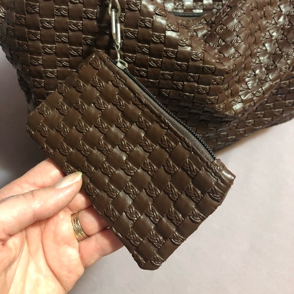 Brown Satchel Bag w/ Coin Purse Charm - Picture 3 of 15